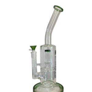 Bong de vidrio transparente de 12 pulgadas con diseño clásico y base estable.