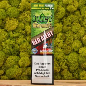 Paquete de Juicy Hemp Wraps sabor Red Alert, wraps de cáñamo sabor frutal intenso.
