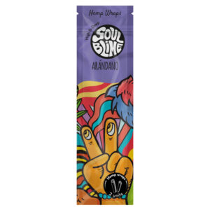 Empaque frontal de blunt de cáñamo Soulblime sabor arándanos, pack 2 hojas.