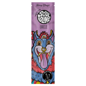 Empaque frontal de blunt de cáñamo Soulblime sabor chicle, pack 2 hojas.