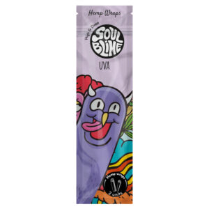 Empaque frontal de blunt de cáñamo Soulblime sabor uva, pack 2 hojas.