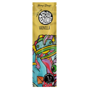 Empaque frontal de blunt de cáñamo Soulblime sabor vainilla, pack 2 hojas.