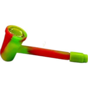 Pipa de silicona con cazoleta de vidrio 4" surtida