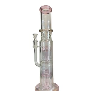 Bong de vidrio con base ancha y estable.
