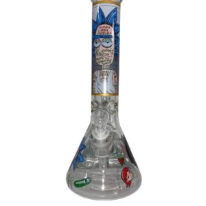 Bong de vidrio con diseño ergonómico.