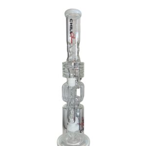 Bong de vidrio resistente con base estable.