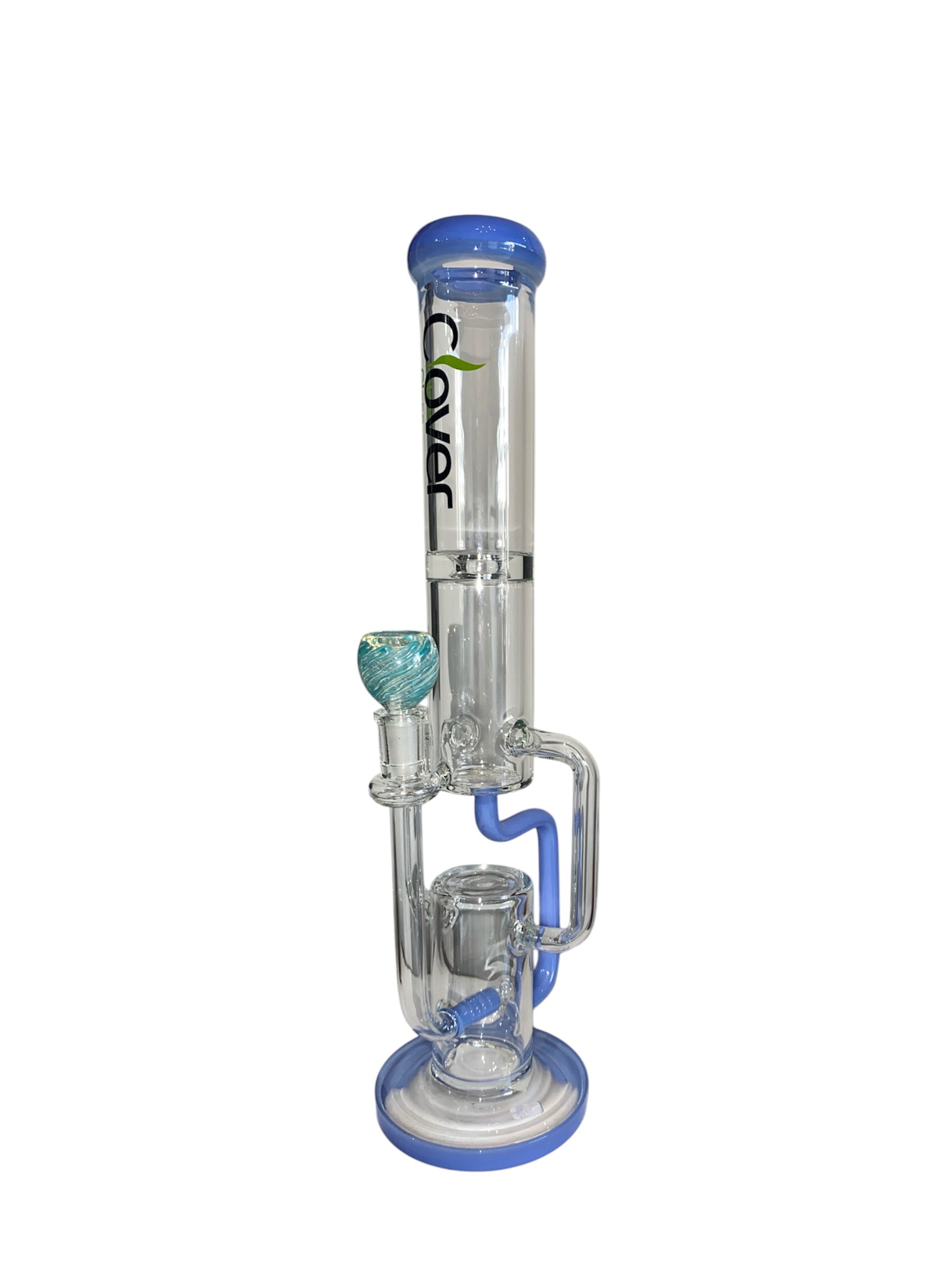 Bong Clover 16 pulgadas de vidrio resistente, filtración suave y diseño premium