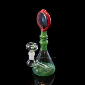 Bong de vidrio Disco Flores 21 cm