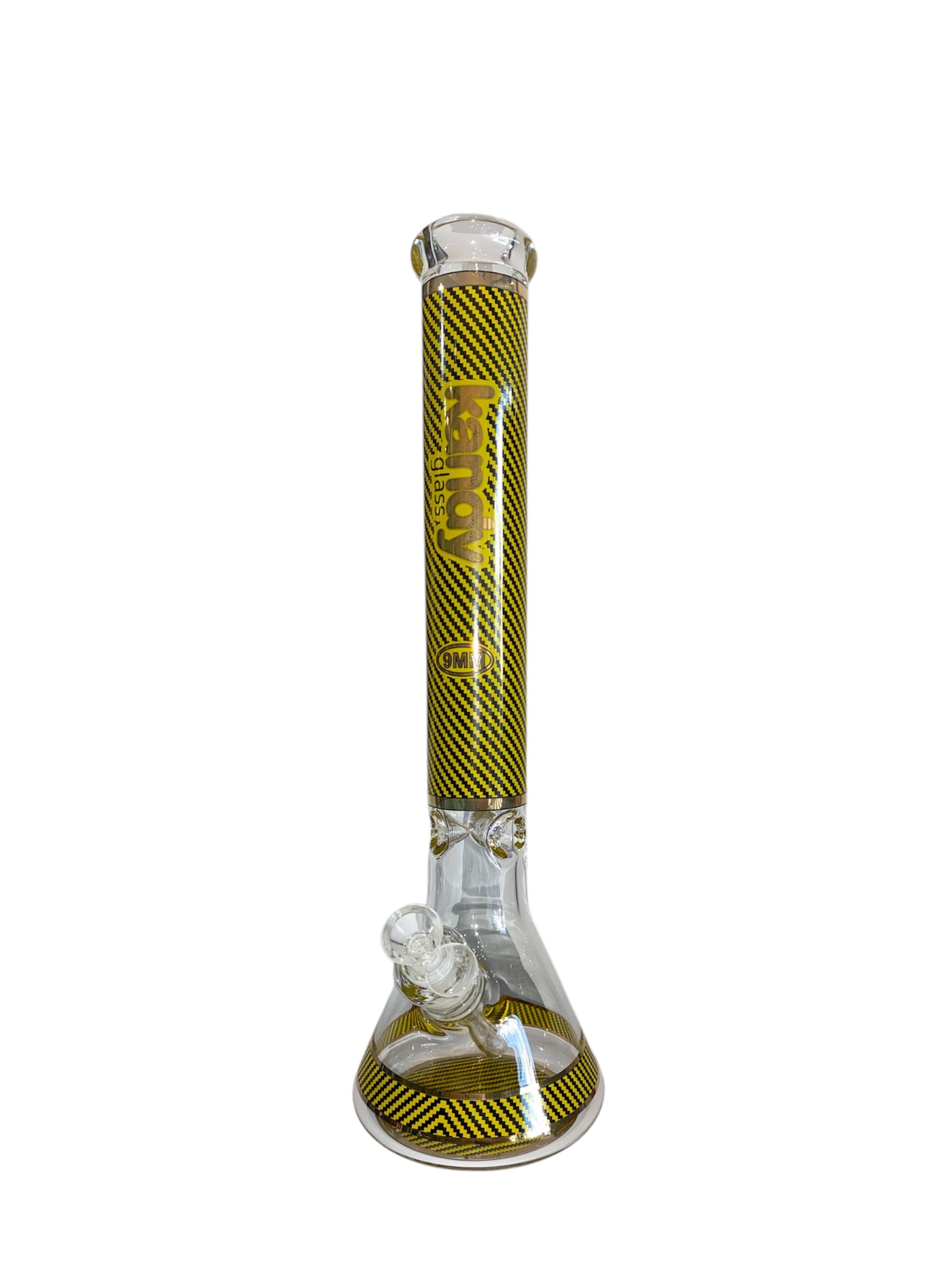 Bong Kandy 14” de vidrio grueso con diseño colorido.