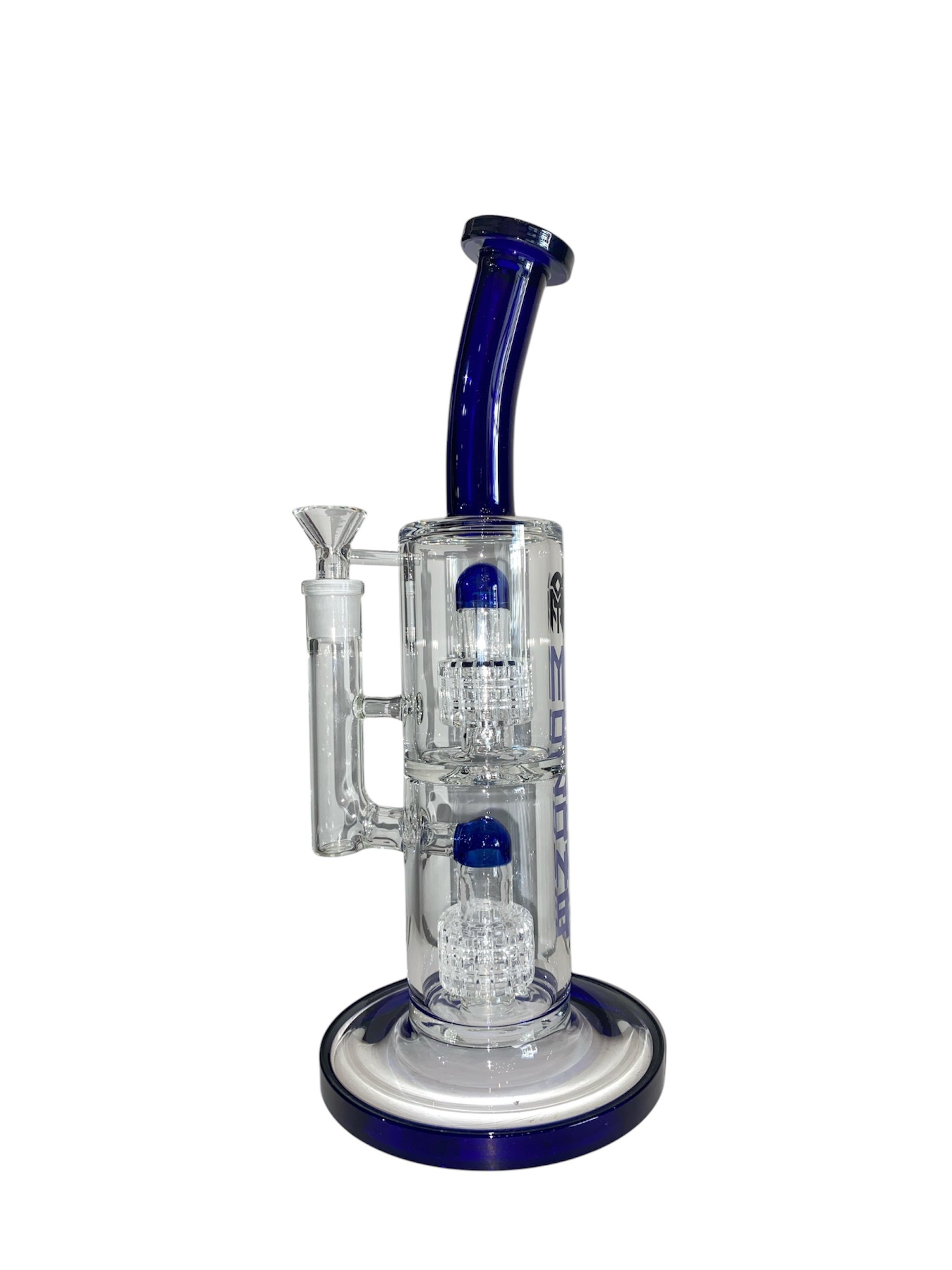 Bong Mozone de vidrio de 12 pulgadas con diseño elegante y resistente.