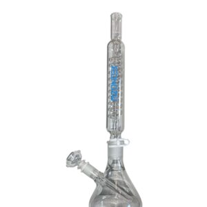 Bong Mozone de 17 pulgadas con diseño de espiral en vidrio grueso para filtración eficiente.