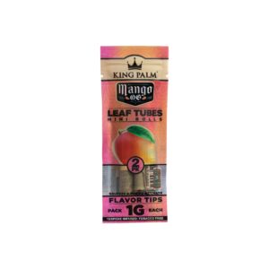 King Palm Mini x2 sabor Mango OG – empaque con 2 rollos de hoja de palma y filtro de maíz