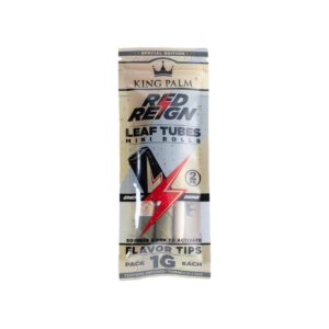 King Palm Mini x2 sabor Red Reign – empaque con 2 rollos de hoja de palma y filtro de maíz
