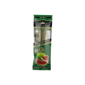 King Palm Slim x2 sabor Watermelon Wave – empaque con 2 rollos de hoja de palma y filtro de maíz