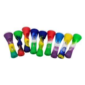 Pipas de silicona con cazoleta de vidrio en colores surtidos