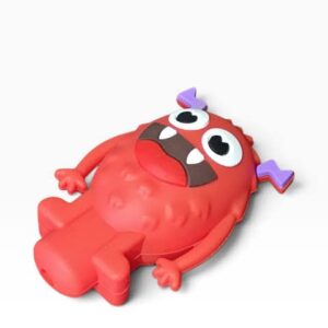 Pipa de silicona roja con diseño de monstruo 2.0 en 3D