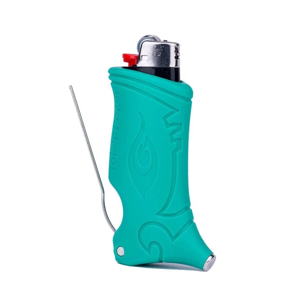 Toker Poker estuche para encendedor color verde agua con aguja y pisón